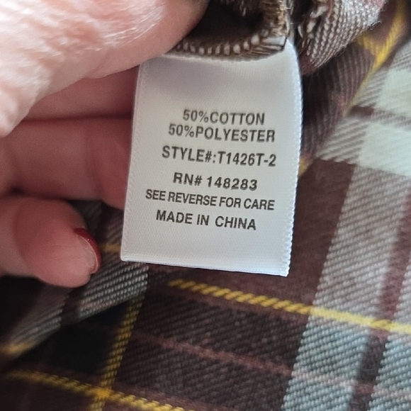 NWT Hers & Mine Medium Plaid Brown Women's Crop Top - Picture 8 of 9